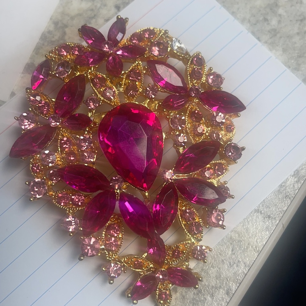 Pink Bling Pin Brooch